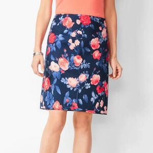 NWOT Talbots Petite Floral Canvas A-Line Skirt 12P